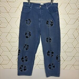 Urban Outfitters BDG Bow Fit Jeans Relaxed Fit Baggy Denim Shibori Tie Dye Dot